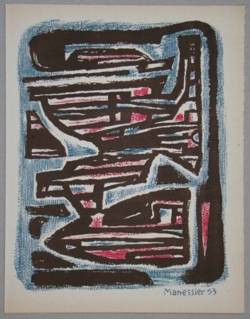 Lithograph Manessier - Composition, 1953
