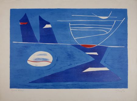 Lithograph Singier - Composition, 1956