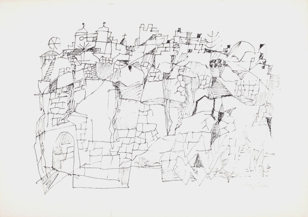 Lithograph Bargheer - Composition, 1965