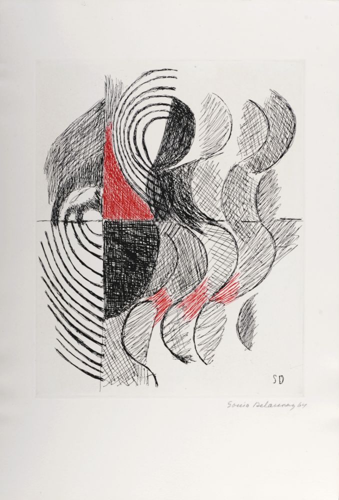 Etching Delaunay - Composition, 1965 - Hand-signed