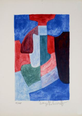 Lithograph Poliakoff - Composition, 1969 - Hand-signed