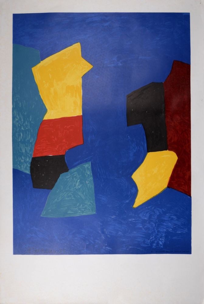 Lithograph Poliakoff - Composition, 1974