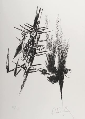 Lithograph Lam - Composition, 1974 - Hand-signed
