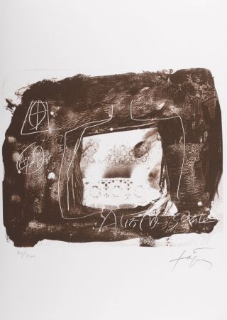 Lithograph Tàpies - Composition, 1979 - Hand-signed