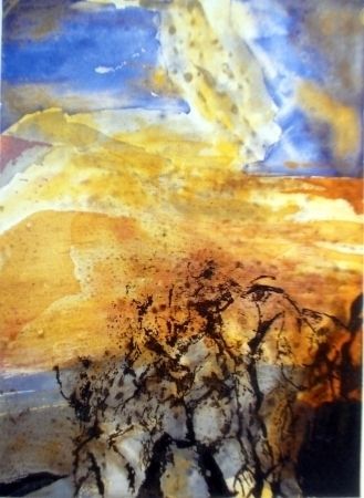 Etching And Aquatint Zao - Composition 340