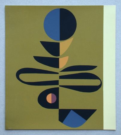 Screenprint Pillet - Composition abstrait