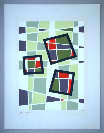 Screenprint Leppien - Composition abstrait