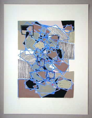 Screenprint Dumitresco - Composition abstrait