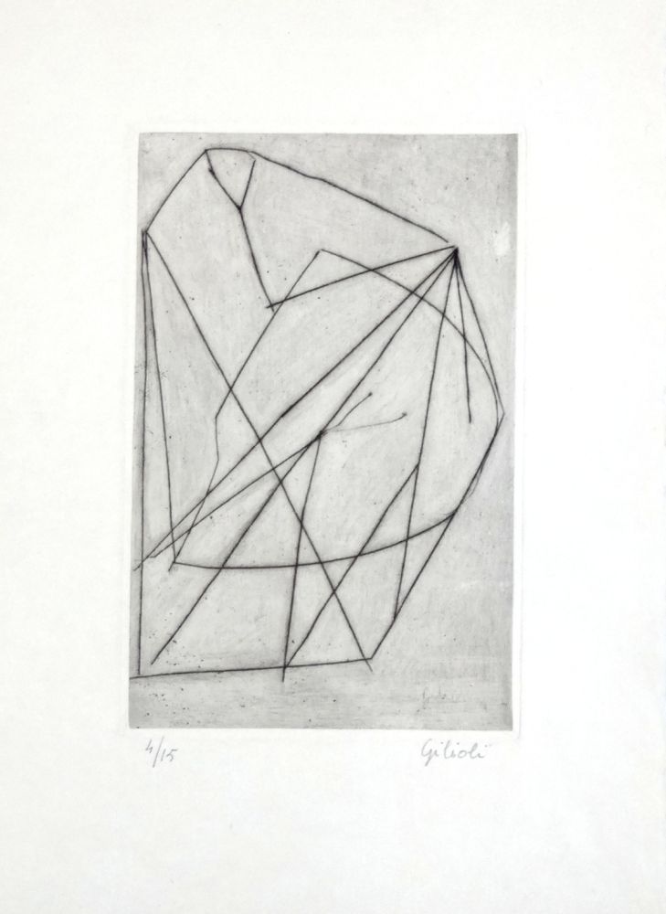 Etching Gilioli - Composition abstraite