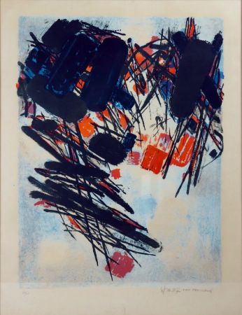 Lithograph Chu Teh Chun  - Composition abstraite