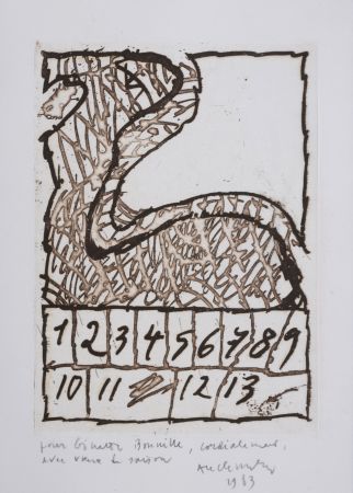 Etching Alechinsky - Composition abstraite (Treize manières de regarder un fragment), 1979 - Hand-signed