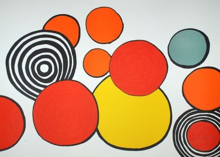 Lithograph Calder - Composition aux cercles