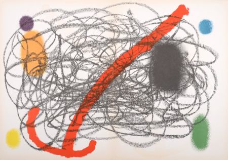 Lithograph Miró - Composition (B), 1961