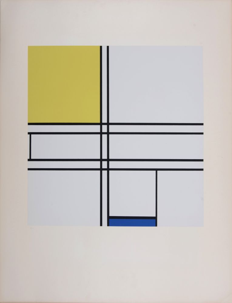 Screenprint Mondrian - Composition Bleu, Jaune 1936 (1957)