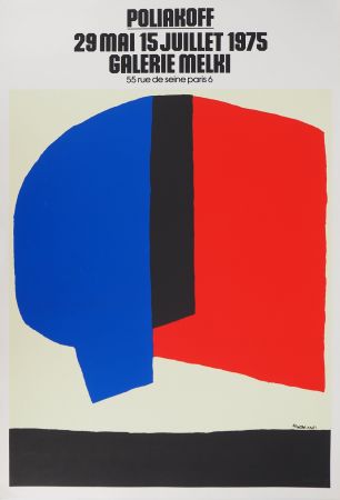 Illustrated Book Poliakoff - Composition bleu, noire et rouge