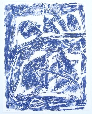 Lithograph Humair - Composition bleue 2