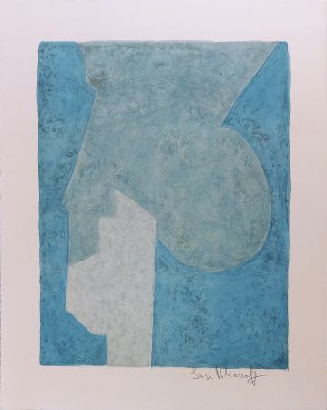 Lithograph Poliakoff - Composition Bleue L62 