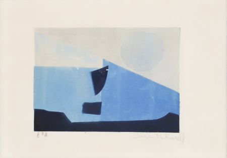 Aquatint Poliakoff - Composition bleue n° II