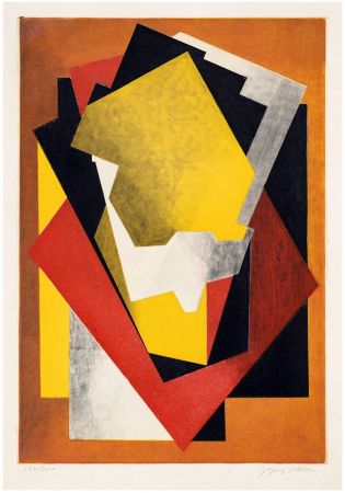 Etching And Aquatint Villon - Composition Cubiste (1927) signée au crayon.