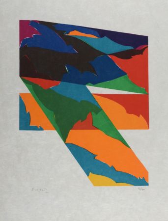 Lithograph Dorazio - Composition (#E), 1976 - Hand-signed