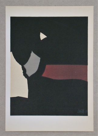 Lithograph De Stael - Composition fond noir