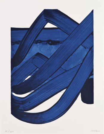 Lithograph Soulages - Composition, from: The Official Arts Portfolio of the XXIVth Olympiad