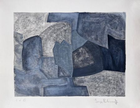 Lithograph Poliakoff - Composition Grise L59 