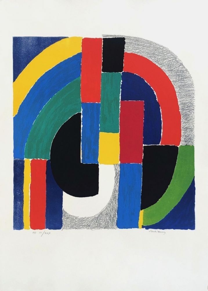 Lithograph Delaunay - Composition géométrique