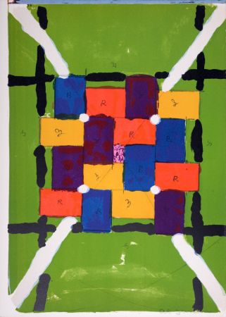 Lithograph Jensen - Composition (Hand-signed)