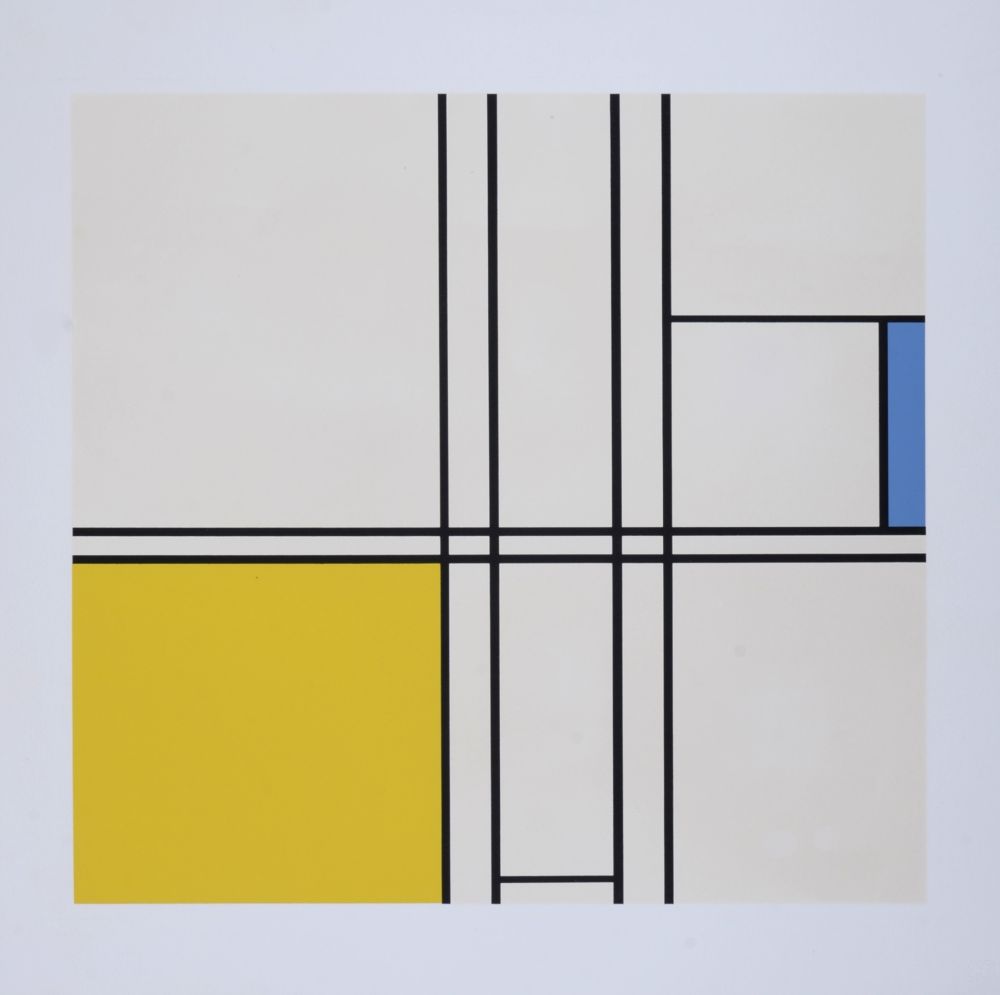 Screenprint Mondrian - Composition in Blue and Yellow, 1967