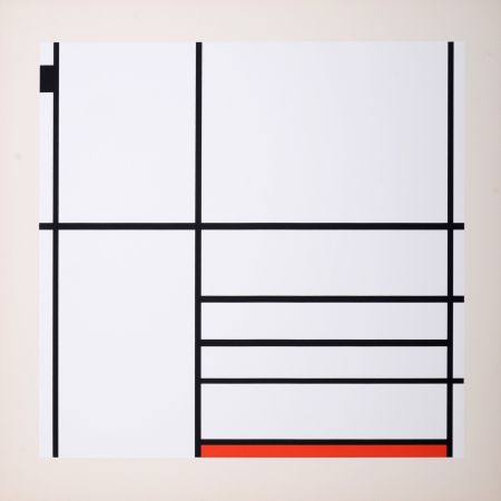 Screenprint Mondrian - Composition in White, Black, and Red, 1936 (1967)