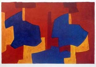 Lithograph Poliakoff - Composition jaune, bleue et rouge