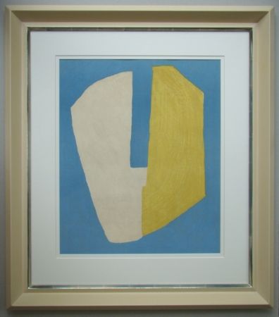Lithograph Poliakoff - Composition jaune et bleue