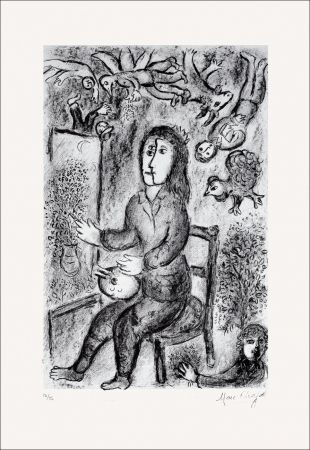 Lithograph Chagall - Composition noire