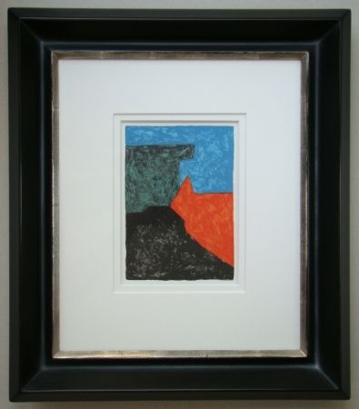 Lithograph Poliakoff - Composition noire, rouge, bleue et verte