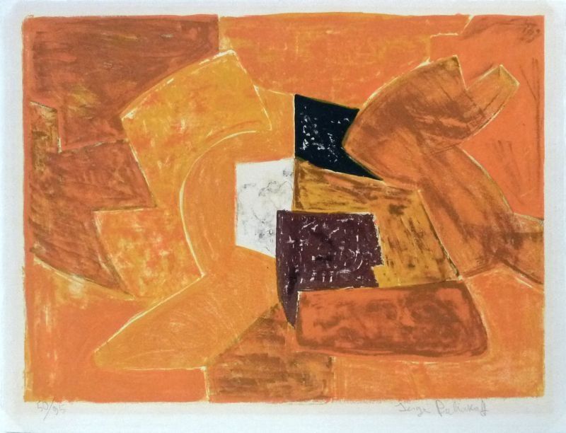 Lithograph Poliakoff - Composition orange n°23