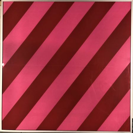 Lithograph Mosset - Composition Red / Pink