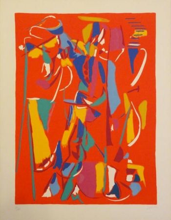 Lithograph Lanskoy - Composition rouge