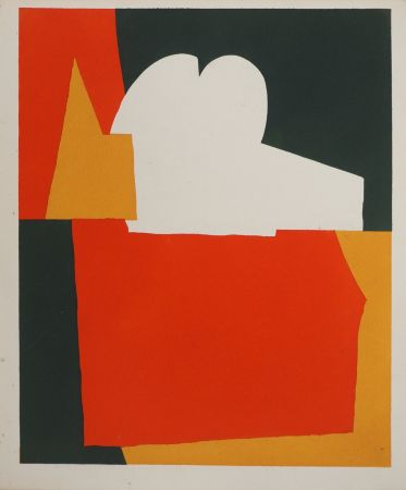 Lithograph Poliakoff - Composition rouge et verte