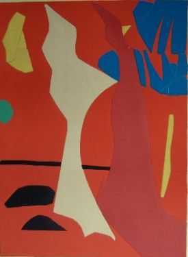 Lithograph Lanskoy - Composition rouge  H I
