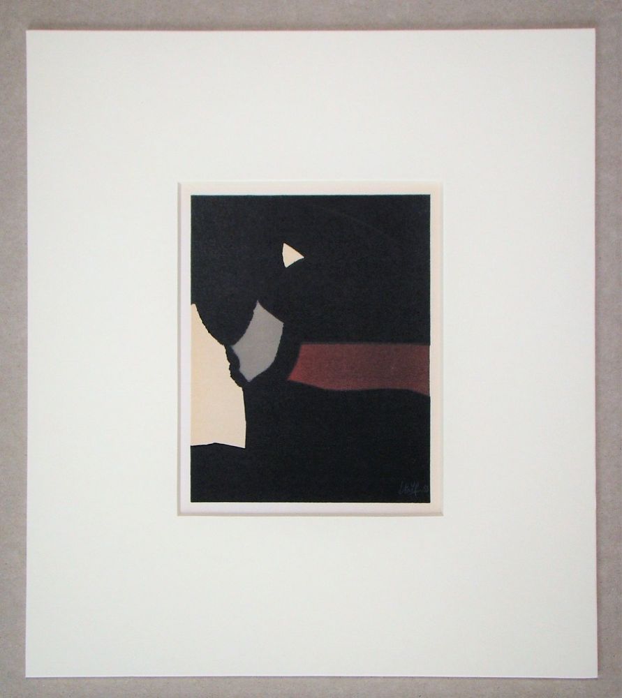 Lithograph De Stael - Composition sur fond noir
