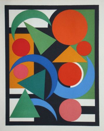 Screenprint Herbin - Composition sur le mot Oiseau