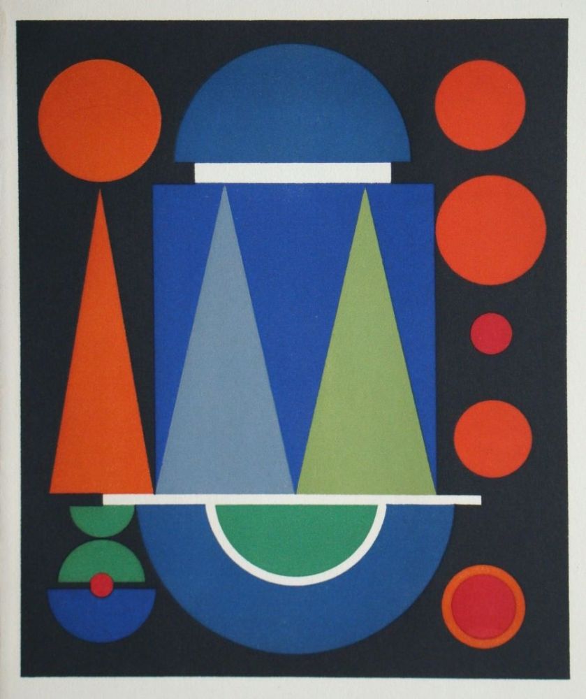 Screenprint Herbin - Composition sur le mot Rouge