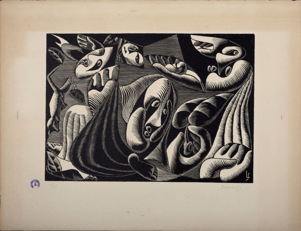 Woodcut Survage - Composition surréaliste XXII (2), 1935