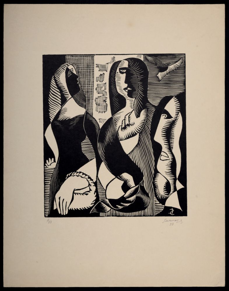 Woodcut Survage - Composition surréaliste, XXIII (1), 1933