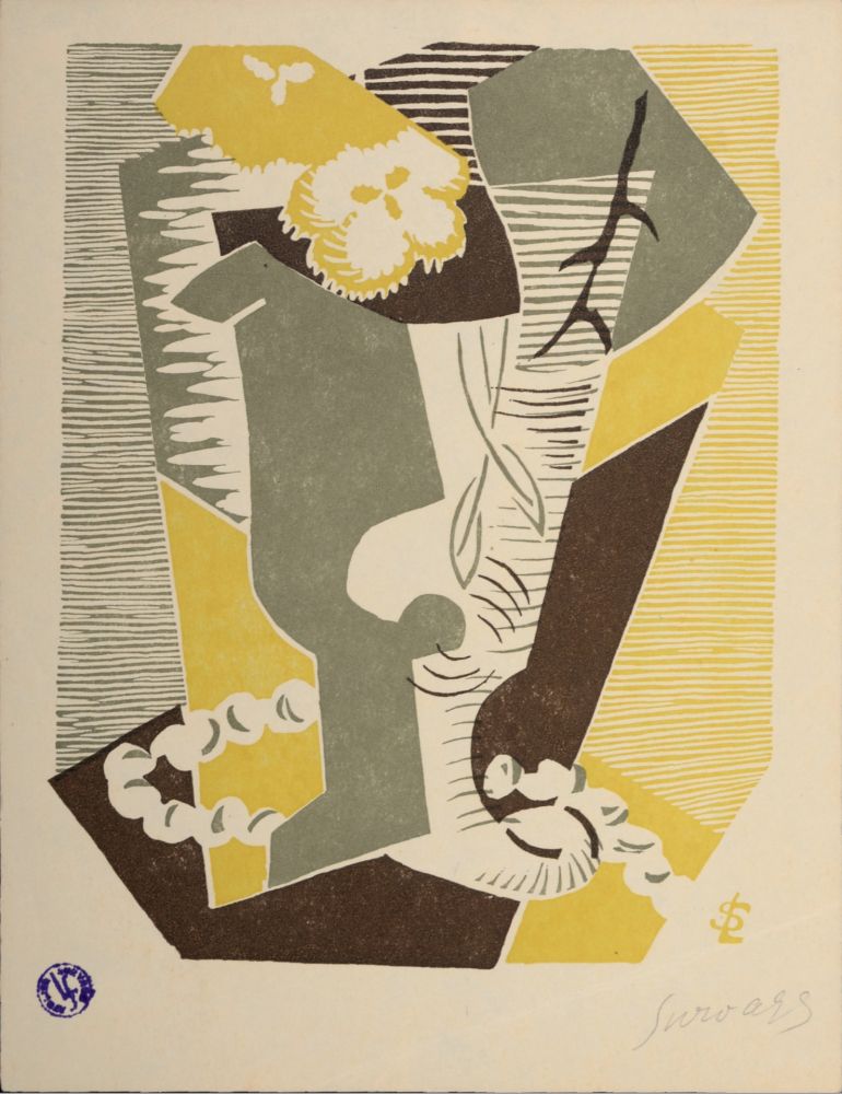Woodcut Survage - Composition surréaliste XXXIX, 1926