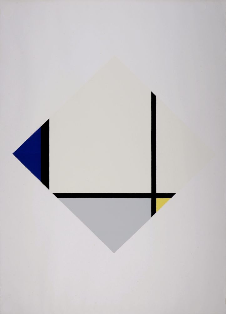 Screenprint Mondrian - Composition with Blue and Yellow (Composition 1), c. 1960