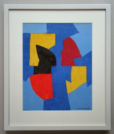 Lithograph Poliakoff - Compsition bleue, rouge et jaune