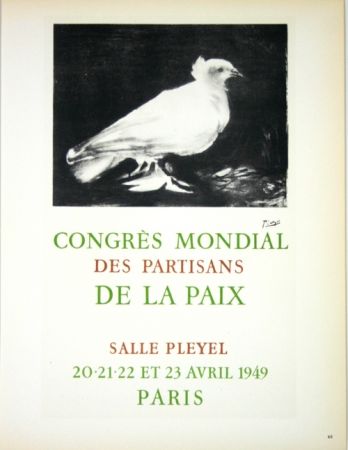 Lithograph Picasso - Congrés Mondial de la Paix  Avril 1949