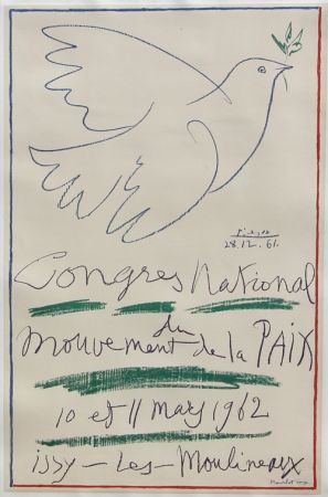 Lithograph Picasso - Congrés National du Mouvement de la Paix